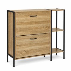 Dulap pentru pantofi cu 2 compartimente rabatabile și rafturi 86,5 x 89 x 24 cm