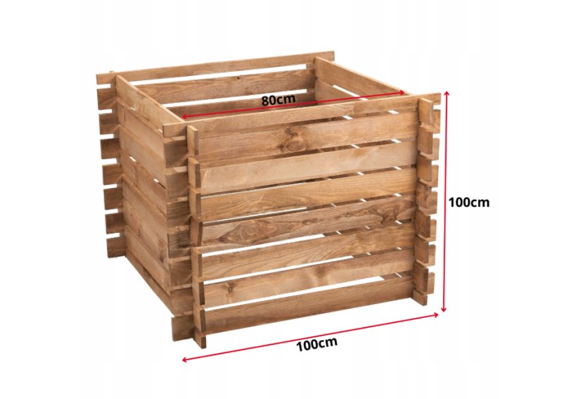 Compostiera in legno da giardino 640L