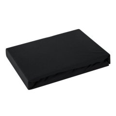 Schwarzes Baumwoll-Stretch-Bettlaken mit Gummiband