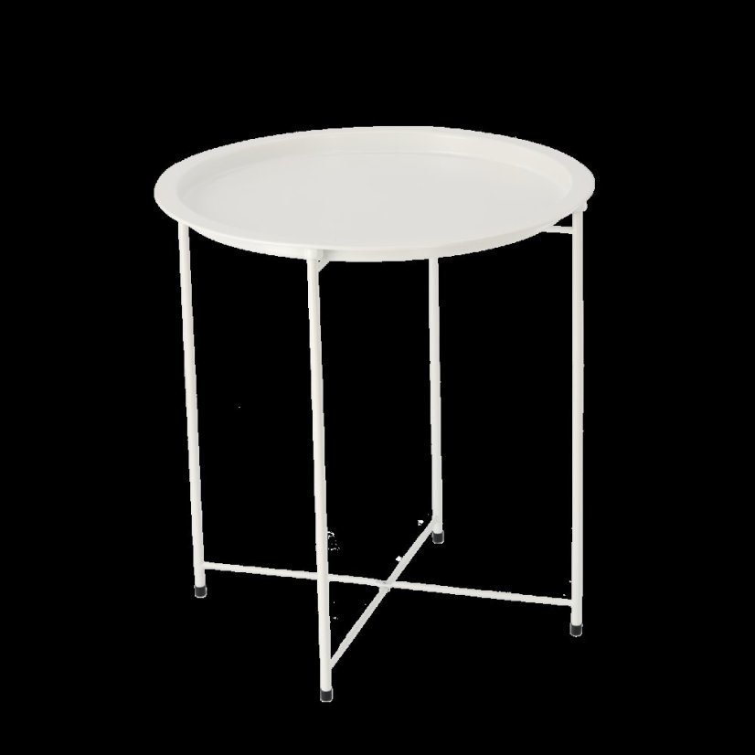 Măsuță de cafea rotundă din metal 47 x 50,5 cm - alb