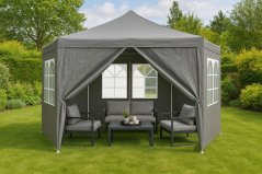 Kerti pavilon 2 x 2 m - partisátor falakkal és ablakokkal