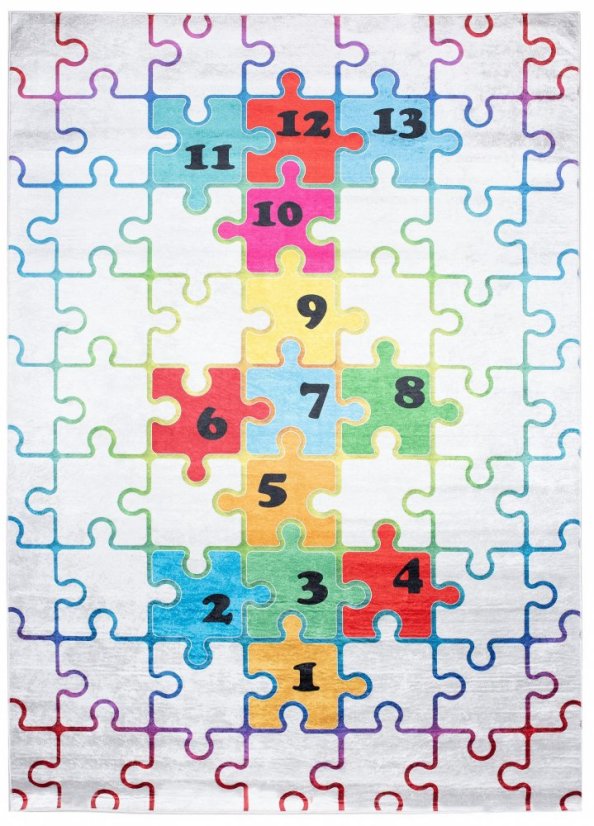 Kinderteppich mit buntem Puzzlemotiv
