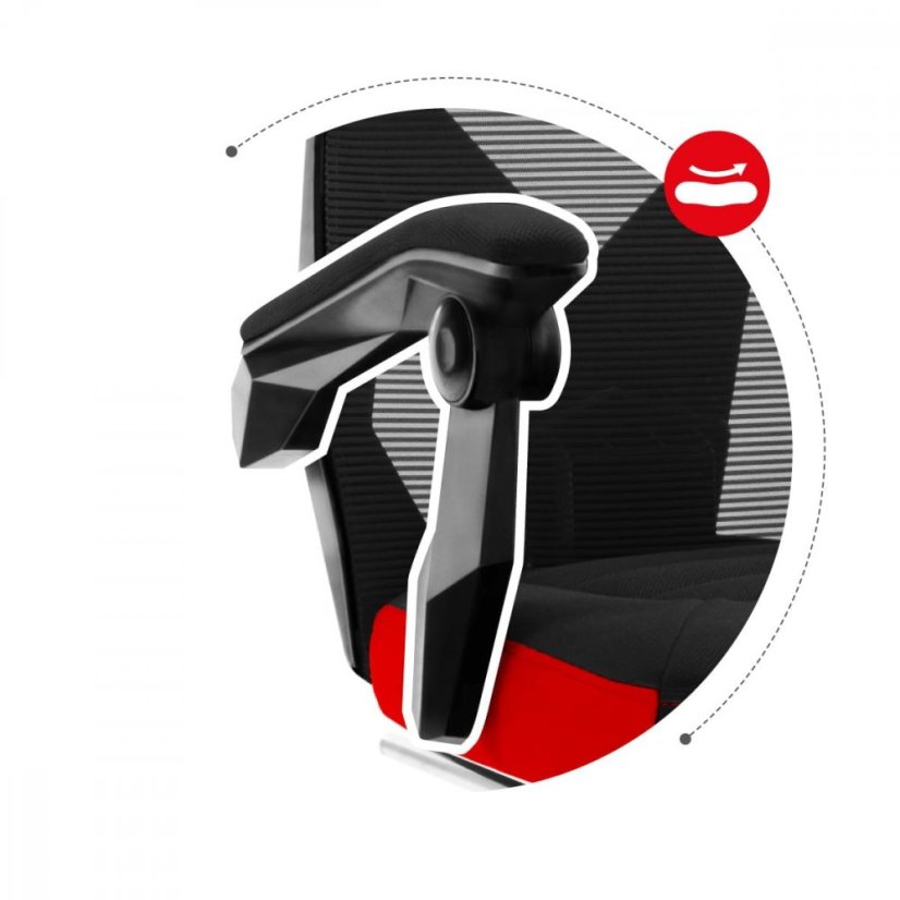 Ergonomické herní červené křeslo s opěrkou nohou COMBAT 3.0