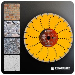 Diamantový kotouč 350 mm na beton, žulu a kámen – segmentovaný, pro suché i mokré řezání