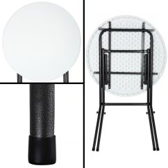 Összecsukható, álló bárasztal Ø72 cm - fehér, magasság 110 cm