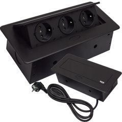 Kihajtható, süllyesztett munkalap aljzat 3 x 230 V