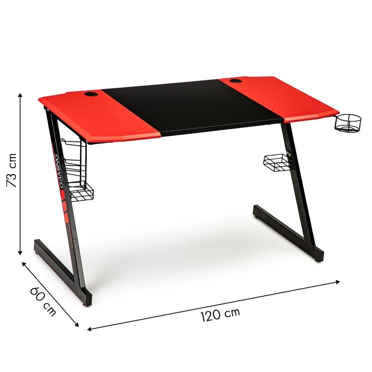 Červeno-černý herní stolek na počítač