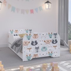 Brilantná detská posteľ s lesnými zvieratkami 160 x 80 cm