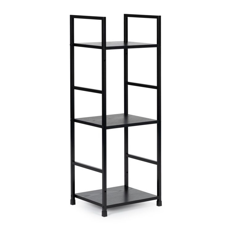 Moderní regál 80 cm se 3 policemi dřevo / kov