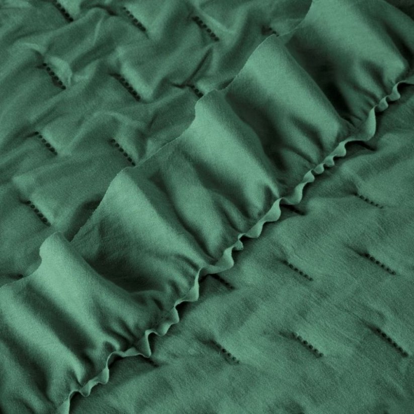 Elegáns ágytakaró zöld színben