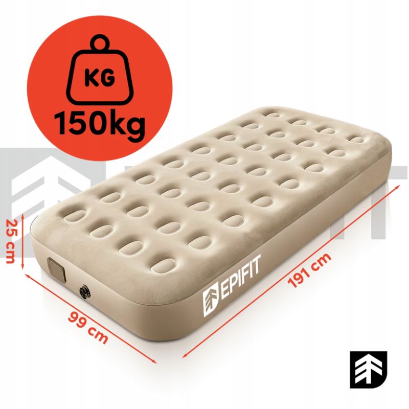 AIRE egyszemélyes felfújható matrac elektromos USB-C pumpával