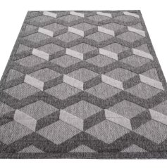 Stilvoller grauer Teppich mit 3D-Effekt CANSAS