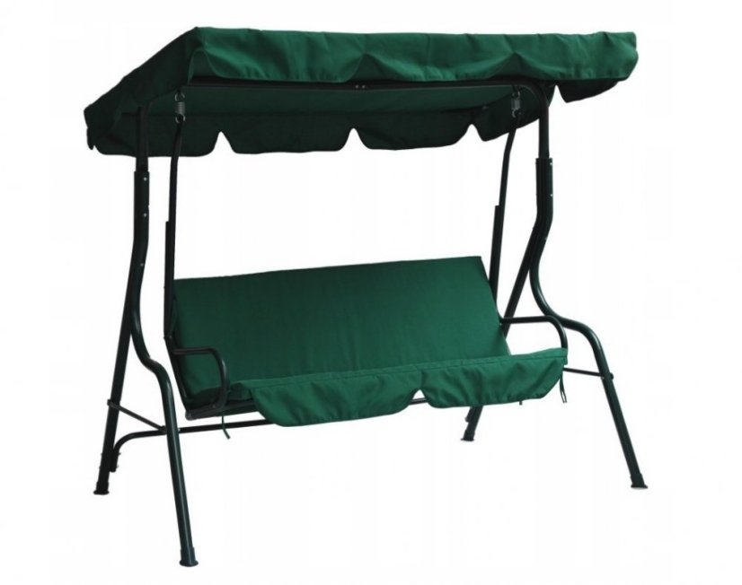 Gartenschaukel aus Stahl in dunkelgrüner Farbe
