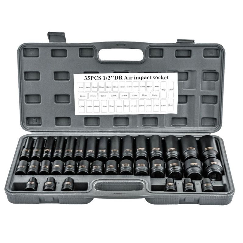 Sada rázových uťahovákov 1/2 8–32 mm 35 ks