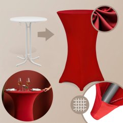 Elastische Tischdecke für Stehtisch - burgunderrot