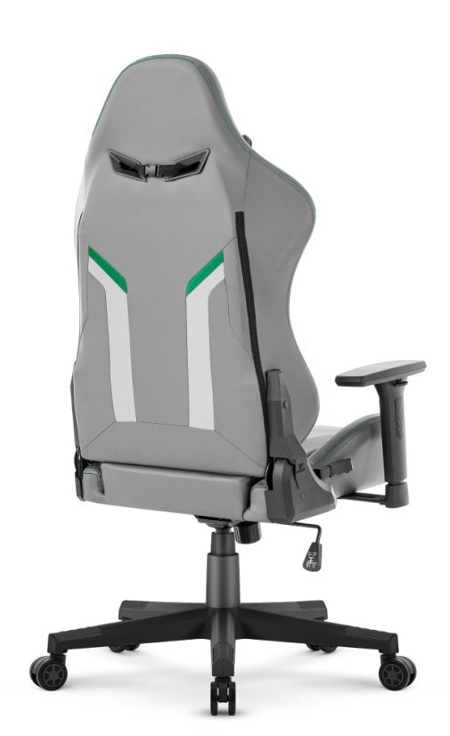Ergonomická herní židle HC-2002 s nosností 150 kg – šedá se zelenými detaily