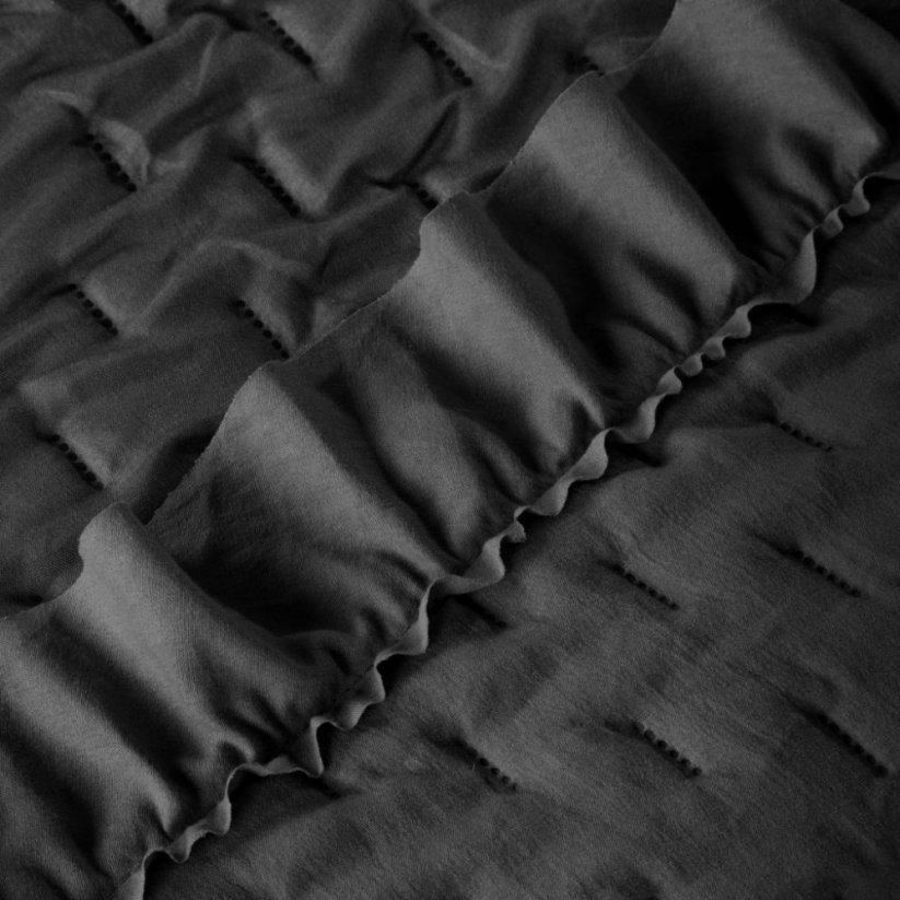 Cuvertură de pat decorativă neagră de lux