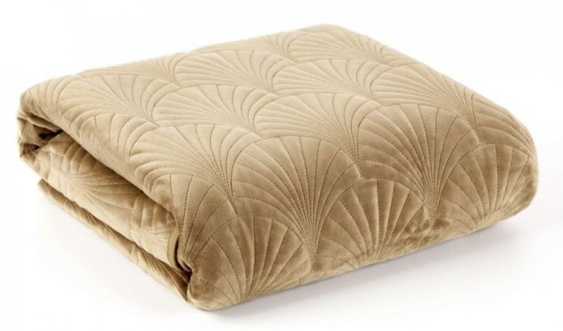 Cuvertură de pat simplă din catifea cu cusături decorative