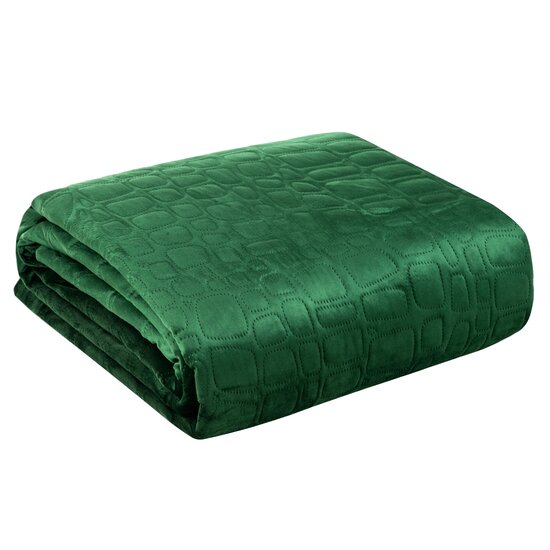 Cuvertură de pat de design  SALVIA  din catifea verde fină