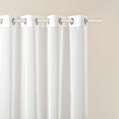 Weißer Vorhang Flavia mit Rüschen und silbernen Ösen 300 x 250 cm