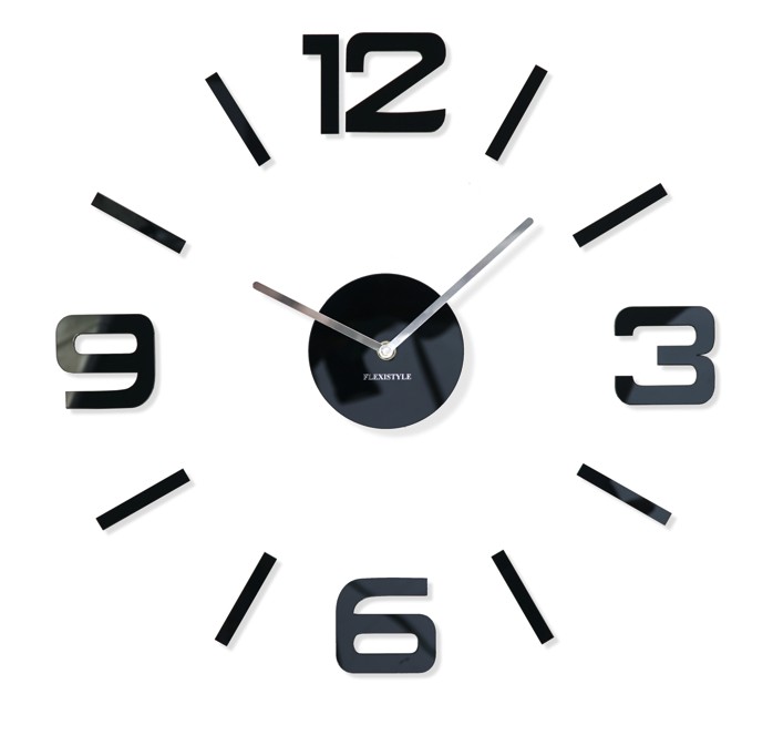 Schwarze Wanduhr groß