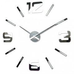 Große Wanduhr zum Aufkleben mit Spiegeleffekt, 130cm