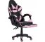 Ergonomischer Gaming-Stuhl CLASSIC mit Fußstütze rosa