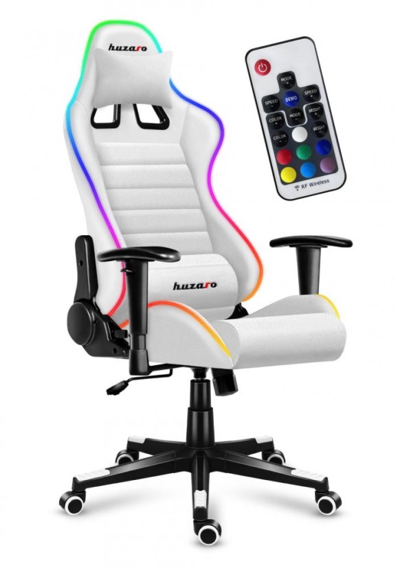 Profesionální LED herní křeslo FORCE 6.0 bílé