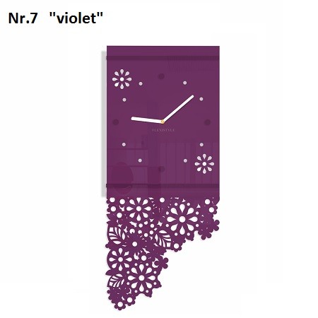 Oranžové nalepovací hodiny na zeď s motivem květů