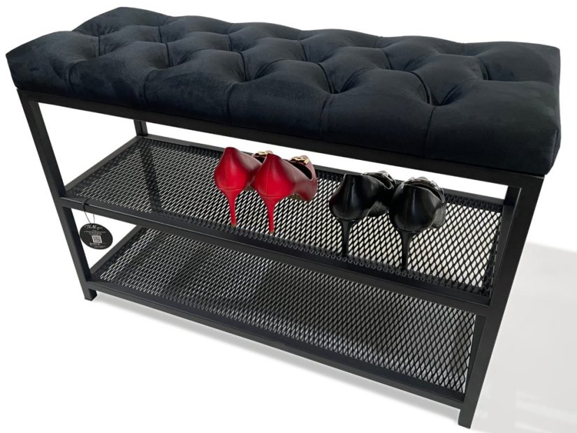 Klupa za cipele s tapeciranim sjedalom 80 cm - više boja