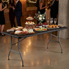 Garten Catering Tisch klappbar 180 cm - schwarz