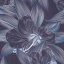 Krátký fialový závěs s květinovým motivem
