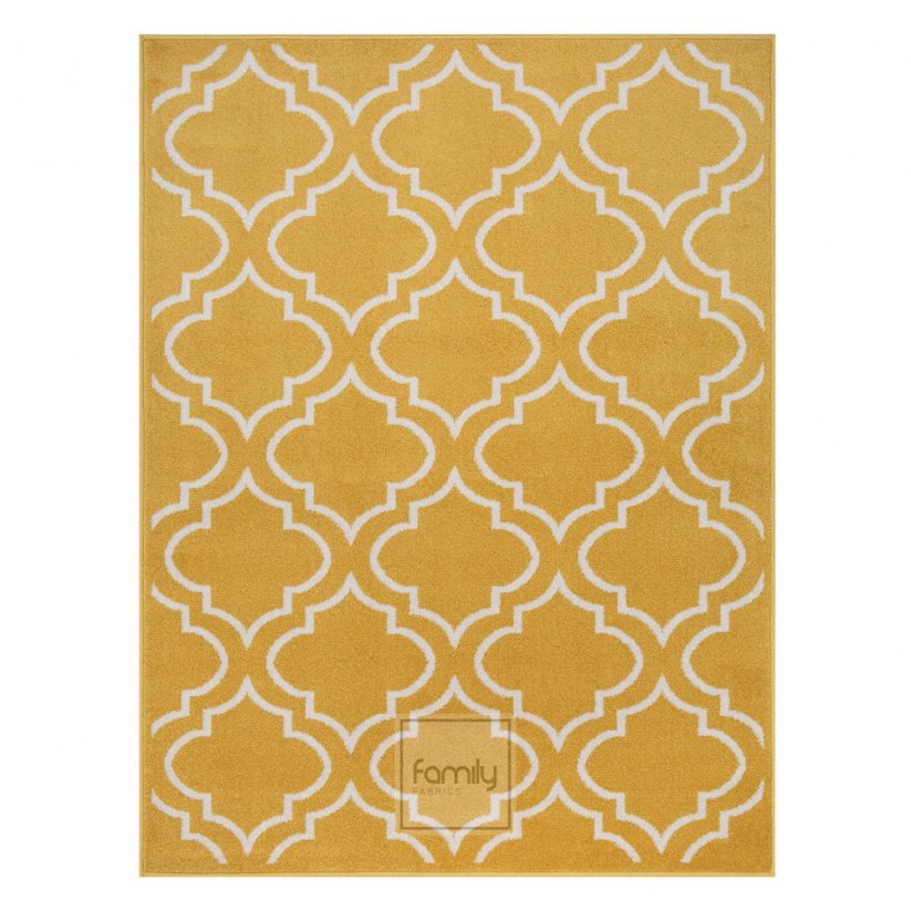 Originální žlutý koberec ve skandinávském stylu