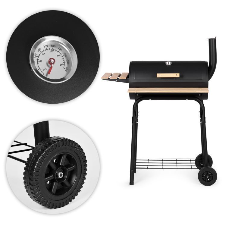 Gartengrill mit Schornstein und eingebautem Thermometer