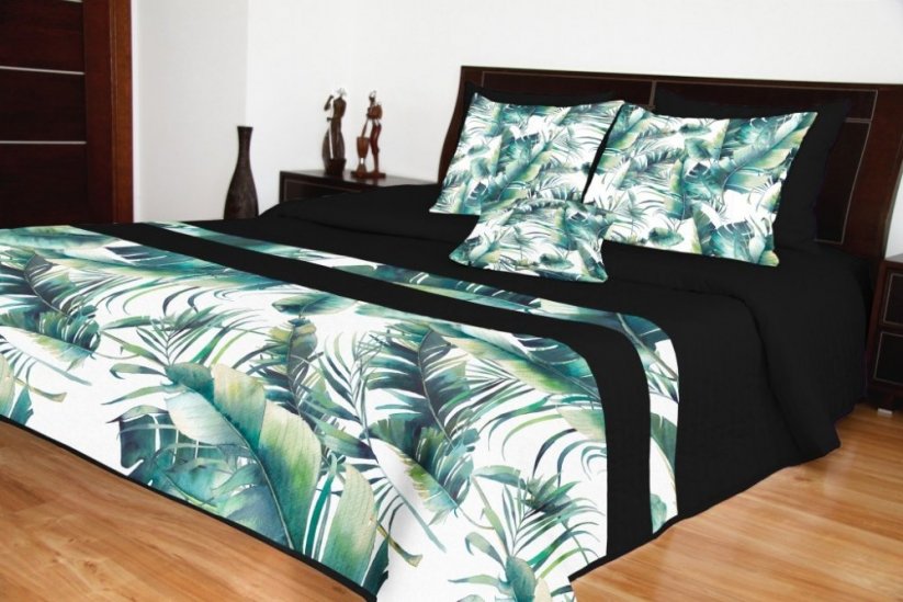 Prikrývky na posteľ v čiernej farbe prešívané