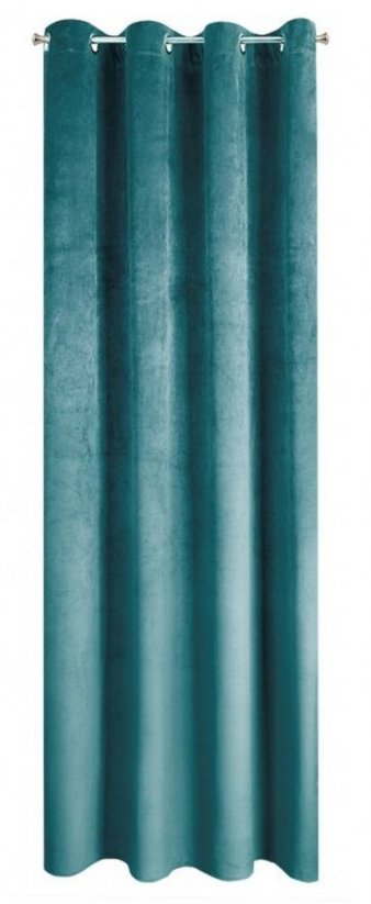 Dizájnos kék sötétítő függöny ringlivel 140 x 250 cm