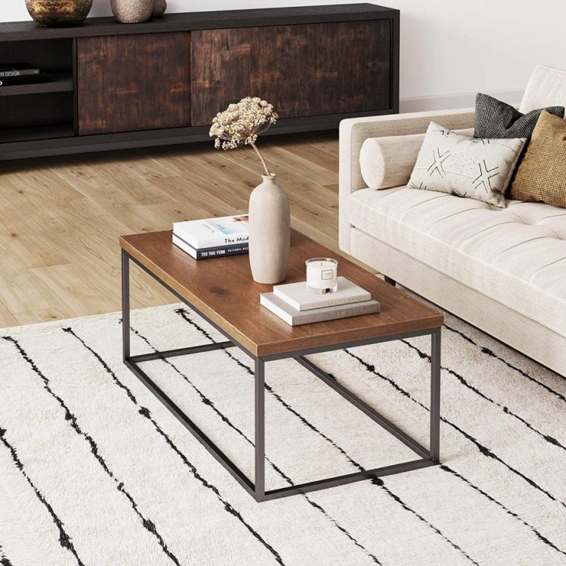 Modern dohányzóasztal MDF-ből és fémből 100 x 55 cm