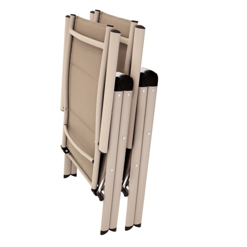 Sedie da giardino pieghevoli beige - set di 2