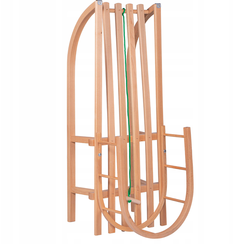 Qualitätsholzschlitten mit Rückenlehne