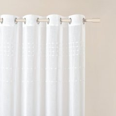 Kvalitná biela záclona  Marisa  so striebornými priechodkami 140 x 250 cm