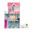 Страхотна цветна дървена къща за кукли с мебели