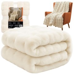 Mäkká deka v bielej farbe s motívom Vianoc - 150 x 200 cm