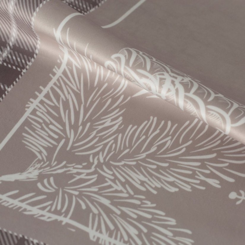 Bézs színű karácsonyi terítő finom mintával