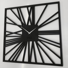 Phänomenale quadratische Uhr in einer luxuriösen schwarzen Farbe, 80cm