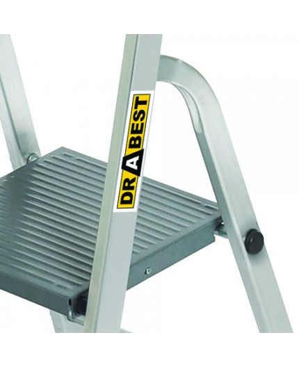 Alumínium létra 5 lépcsőfokkal, kapaszkodóval és 150 kg teherbírással