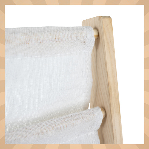 Gyermek könyvespolc, fa polc, 6 szövetpolccal 79 x 62,5 x 30 cm