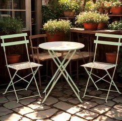 Kompaktná skladacia balkónová súprava - stôl + dve stoličky