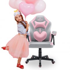 Детски стол за игра HC - 1001 розово и сиво