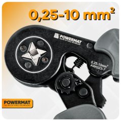 Clește pentru papuci electrici 0,25–10 mm + set 1200 papuci