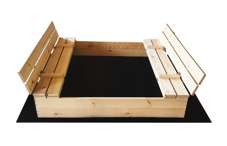 Pješčanik koji se zatvara sa klupama 120 x 120 cm